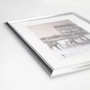 Kunststoff-Bilderrahmen Lounge 10x15 cm | silber | Normalglas (2 mm)