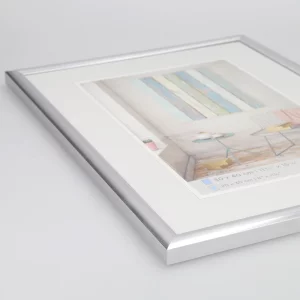 Kunststoff-Bilderrahmen Trendstyle 24x30 cm | silber | Normalglas (2 mm)