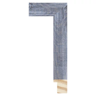 Holz-Bilderrahmen WOODLAND III 50x60 cm | Blau-Grau mit Holzstruktur foliert | Normalglas (2 mm)