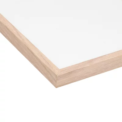 Aluminium-billedramme Barth, serie 916 efter mål Eg ægte finér hvid farvet | Normalglas (2 mm)