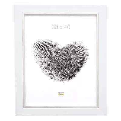 Rama z tworzywa sztucznego do obrazu Emma 28x35 cm | biały | szkło standardowe (2 mm)