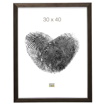 Kunststof fotolijst Lucas 15x15 cm | bruin met zilverrand | normaal glas (2 mm)