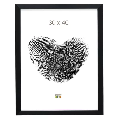 Kunststof fotolijst Lucas 15x15 cm | zwart met zilverrand | normaal glas (2 mm)