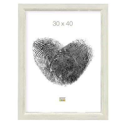 Drewniana rama do obrazu Manon 40x50 cm | biały | szkło standardowe (2 mm)