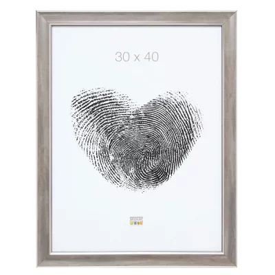 Drewniana rama do obrazu Deinze 24x30 cm | srebrny | szkło standardowe (2 mm)