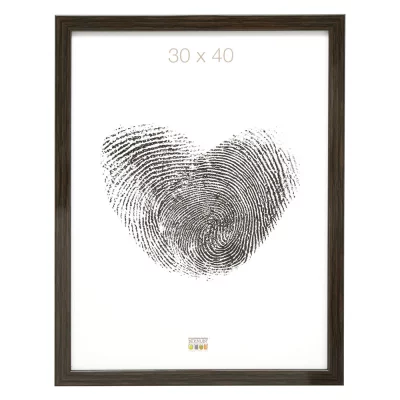 Rama z tworzywa sztucznego do obrazu, imitacja drewna czeczotowego 40x60 cm | szaro-brązowy | szkło standardowe (2 mm)