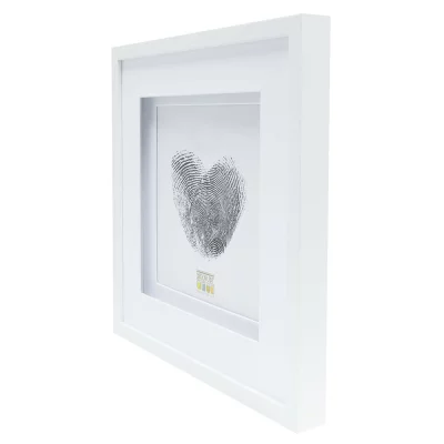 Drewniana rama do obrazu Gabriel z podwójnym passe-partout 20x30 cm | biały | szkło standardowe (2 mm)