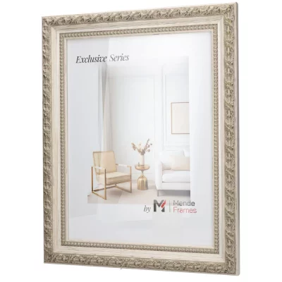 Cornice esclusiva in legno Avia 20x30 cm | bianco e oro | Vetro standard (2 mm)