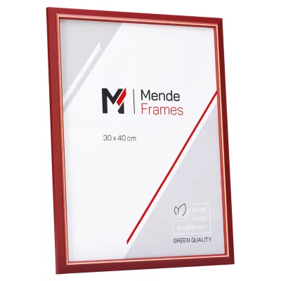 Holz-Bilderrahmen Kandeke Maßanfertigung Rot | Normalglas (2 mm)
