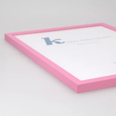 Holz-Bilderrahmen Prisma nach Maß Rosa | Normalglas (2 mm)