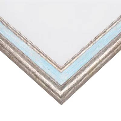 Cornice in legno Brema 24x30 cm | oro bianco - blu | Vetro standard (2 mm)