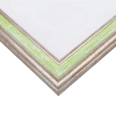 Cornice in legno Brema 24x30 cm | oro bianco - verde | Vetro standard (2 mm)
