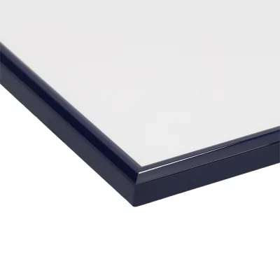 Houten fotolijst Hessen 28x35 cm | donkerblauw, glanzend | normaal glas (2 mm)