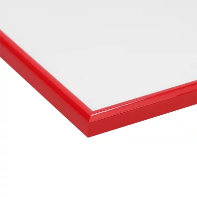Houten fotolijst Hessen op maat lichtrood, glanzend | normaal glas (2 mm)