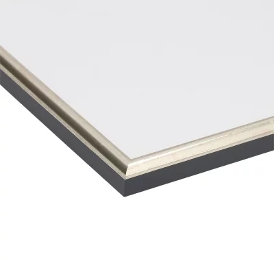 Houten fotolijst Hessen op maat witgoud, glanzend | normaal glas (2 mm)