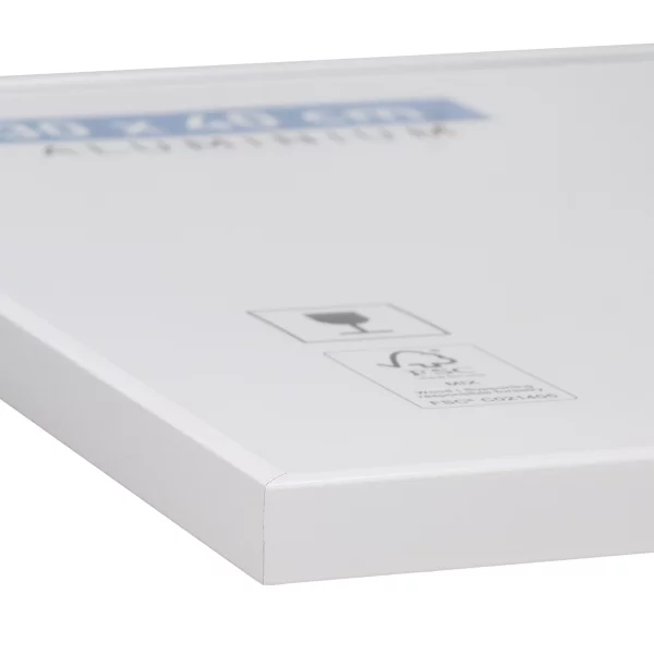 Aluminium lijst Accent 60x80 cm | wit, glanzend | normaal glas (2 mm)