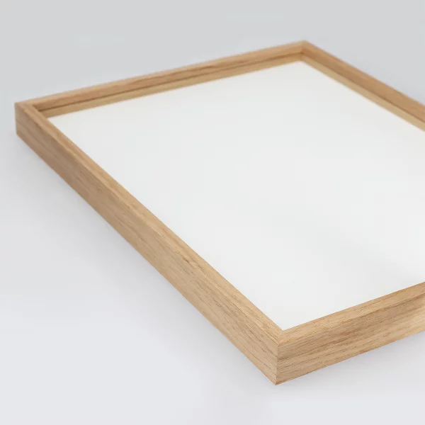 Alu-Bilderrahmen Barth NXT mit Distanzleiste, Serie 1131 18x24 cm | Eiche - Echtholzfurnier | Normalglas (2 mm)