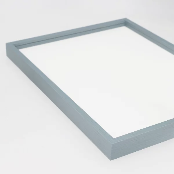 Alu-Bilderrahmen Barth NXT mit Distanzleiste, Serie 1131 18x24 cm | Schieferblau - Furnier Holzoptik | Normalglas (2 mm)