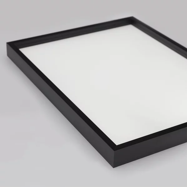 Alu-Bilderrahmen Barth NXT mit Distanzleiste, Serie 1131 18x24 cm | Schwarz matt | Normalglas (2 mm)
