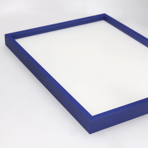 Alu-Bilderrahmen Barth NXT mit Distanzleiste, Serie 1131 18x24 cm | Ultramarin - Furnier Holzoptik | Normalglas (2 mm)