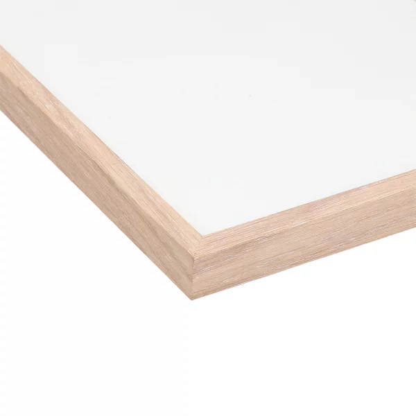 Alu Bilderrahmen BARTH - Serie 916 - Maßanfertigung Eiche Echtfurnier weiß gefärbt | Normalglas (2 mm)