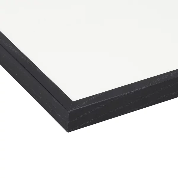 Alu Bilderrahmen BARTH - Serie 916 - Maßanfertigung Esche Imitatfurnier schwarz gefärbt | Normalglas (2 mm)