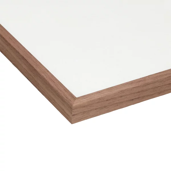 Alu Bilderrahmen BARTH - Serie 916 - Maßanfertigung Nussbaum Echtfurnier natur | Normalglas (2 mm)