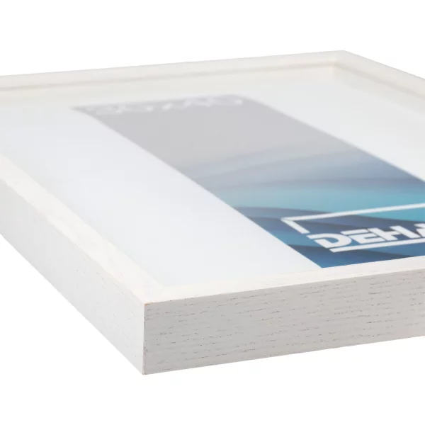 Cadre à rehausse en bois Bunda 70x90 cm | frêne blanc glacé | verre standard (2 mm)