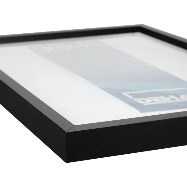 Cadre à rehausse en bois Bunda 70x90 cm | tilleul noir couvrant | verre standard (2 mm)