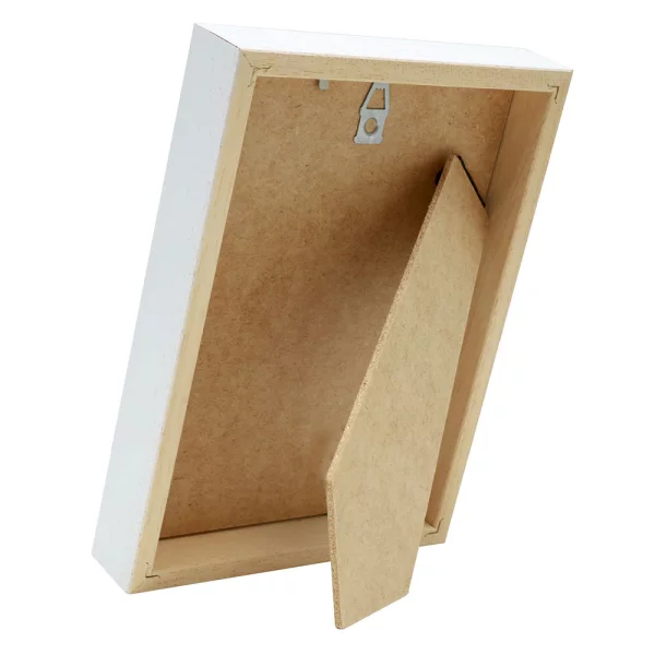 Cadre en bois Hugo avec passe-partout 10x15 cm (7x10 cm) | blanc | verre standard (2 mm)