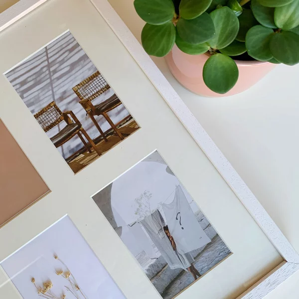 Cadre multi photos Hugo pour 4 photos 10x15 cm 10x15 cm | blanc | verre standard (2 mm)