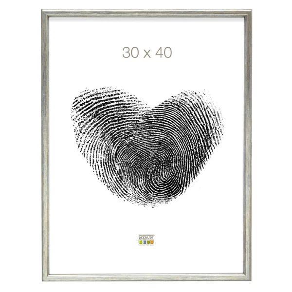Cadre en bois Laura 10x15 cm | argent | verre standard (2 mm)