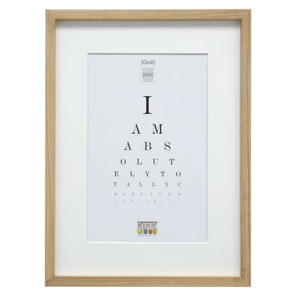 Cadre en bois Louise avec passe-partout 20x30 cm | naturel | verre standard (2 mm)