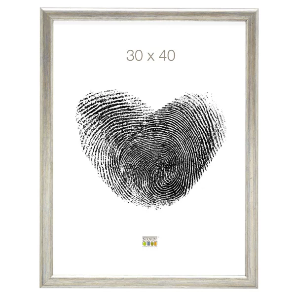 Cadre en bois Luise 10x15 cm | argent brossé | verre standard (2 mm)