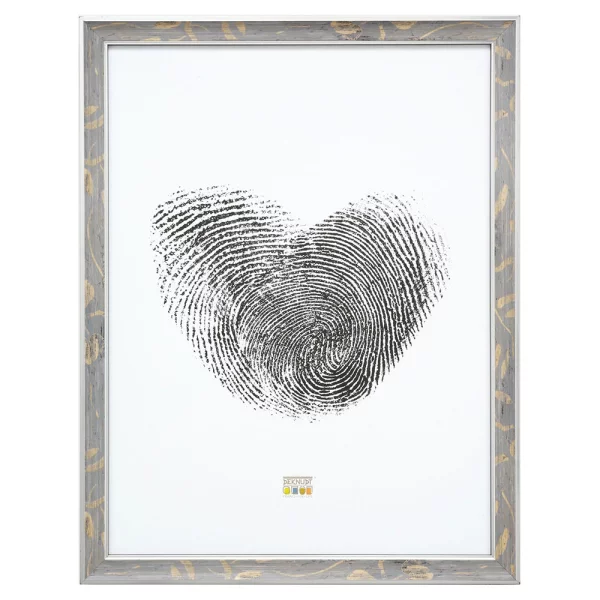 Cadre en bois Enzo 10x15 cm | gris avec or | verre standard (2 mm)