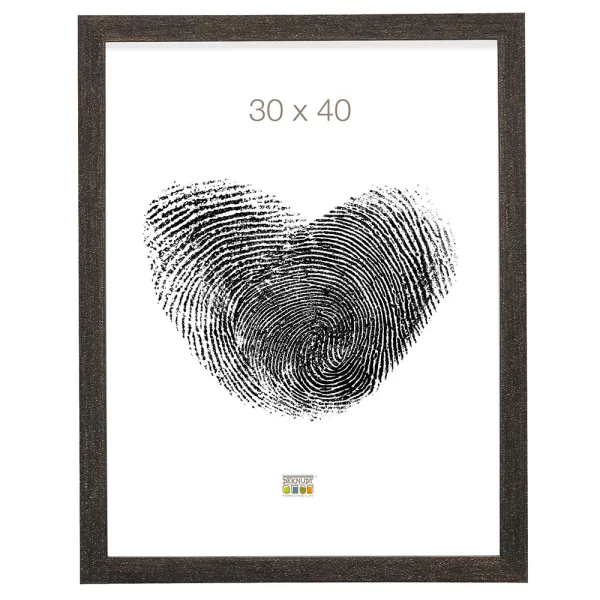 Kunststoff Bilderrahmen Lucas 20x30 cm | Schwarz Glittereffekt | Normalglas (2 mm)