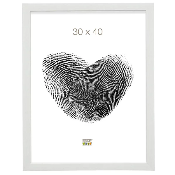 Cadre en plastique Lucas 28x35 cm | blanc, avec veinure | verre standard (2 mm)