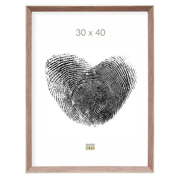Kunststoff Bilderrahmen Amel 18x24 cm | Weiß-beige | Normalglas (2 mm)