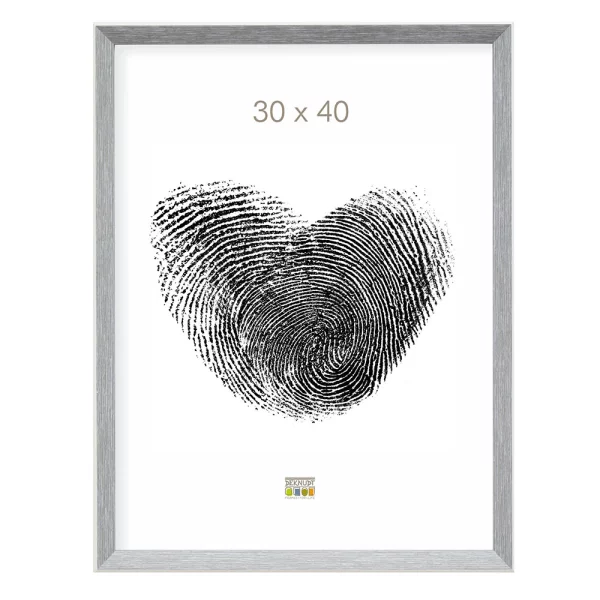 Kunststoff Bilderrahmen Amel 18x24 cm | Weiß-grau | Normalglas (2 mm)