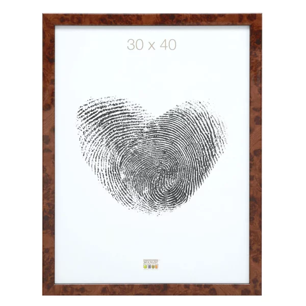 Cadre en plastique imitation loupe de bois 30x45 cm | brun clair | verre standard (2 mm)