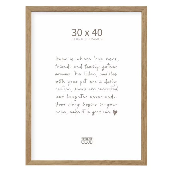 Cadre en bois plein chêne 10x15 cm | chêne clair | verre standard (2 mm)
