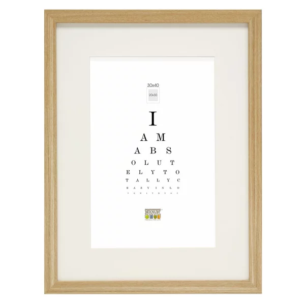Cadre en bois Juliette avec passe-partout 50x70 cm (40x60 cm) | naturel | verre synthétique (2 mm)