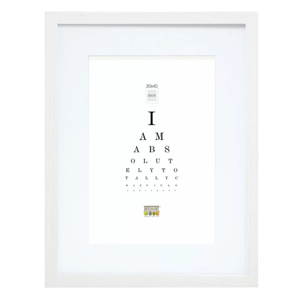 Cadre en bois Juliette avec passe-partout 70x100 cm (60x90 cm) | blanc | verre synthétique (2 mm)