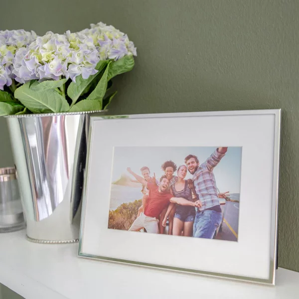 Fotorahmen Rimini mit Passepartout 10x15 cm | Silber | Normalglas (2 mm)