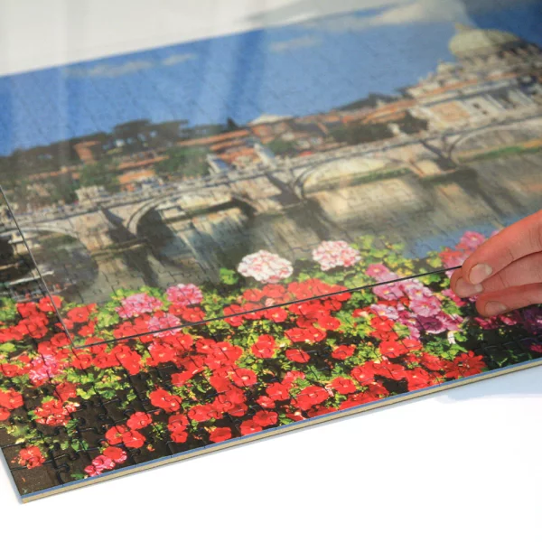 Kunststoff-Puzzlerahmen für 1000 Teile 48x65,2 cm | schwarz | Kunstglas (1,5 mm)