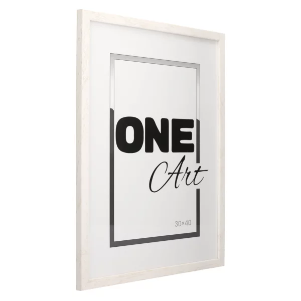 Holz-Bilderrahmen Anastasia 40x50 cm | Weiß | Kunstglas (1 mm)