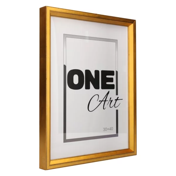 Holz-Bilderrahmen Ola 50x70 cm | Gold matt | Kunstglas (1 mm)