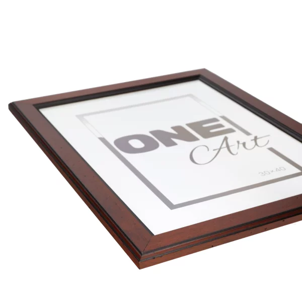 Holz-Bilderrahmen Valentina 50x70 cm | Braun-Schwarz | Kunstglas (1 mm)
