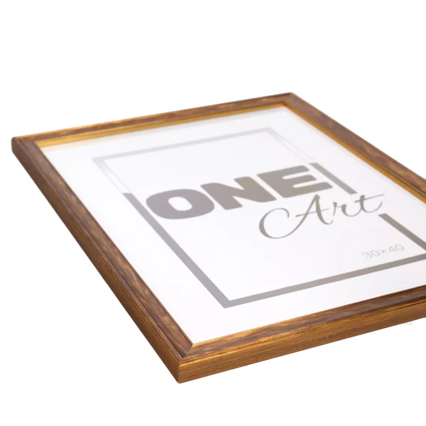 Holz-Bilderrahmen Wanda 50x70 cm | Gold matt | Kunstglas (1 mm)