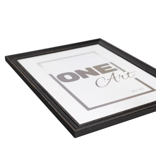 Holz-Bilderrahmen Pavel 50x70 cm | Schwarz | Kunstglas (1 mm)
